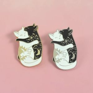 Hugging cats Brooches Badges Hard enamel pins